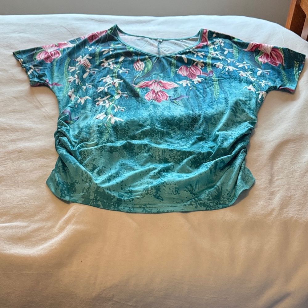 Floral Teal Women's Top